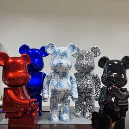 The new violent building block bear bearbrick1000% solid color striped vase trend big ornaments hand office aberdeen home decoration living room children's gift 70CM