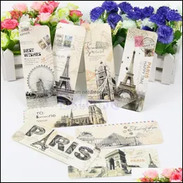 Desk Aessory Supplies Office School Business Industrial 30sts Olika europeiska scener Vintage Frankrike Paris Eiffel Tower Bokmärkesuppsättning D