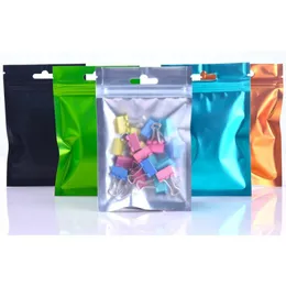 Multiple sizes One Side Clear Resealable Valve Zipper Plastic Retail Packaging Packing Bag ZipMylar Bag Solid Color Ziplock Package Pouches