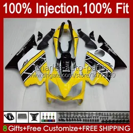 Motorcykel OEM Fairings för Honda CBR 600 F4 FS CC 600F4 CBR600F4 1999 2000 Gul svart karosseri 54NO.116 CBR600FS 600CC 1999-2000 CBR600 F4 99 00 Injektionsformkropp