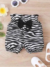 Pantaloncini Paperbag con fiocco sul davanti a righe Baby Zebra SHE