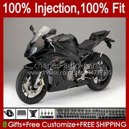 Injektionsformmissioner för BMW S-1000RR S 1000RR 1000 RR S1000-RR 09-14 19NO.27 S1000RR 09 10 11 12 13 14 S1000 RR 2009 2010 2011 2012 2013 2014 OEM Glossy Black Bodys Kit