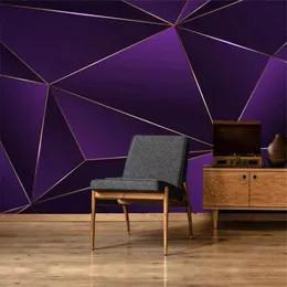 Custom large mural painter light luxury modern minimalist retro abstract geometric lines nordic background wallpaper