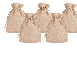 2021 novo 7x9cm 9x12cm 10x15cm 13x18cm cor original mini bolsa de juta saco de linho cânhamo jóias presente bolsa cordão sacos para favores do casamento