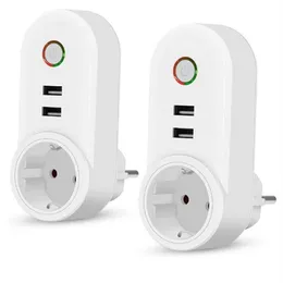 Ładowarka USB Gniazdo WiFi Smart Plug Bezprzewodowy Outlet Zegar Pilot zdalnego sterowania Ewelink Alexa Google Home A43