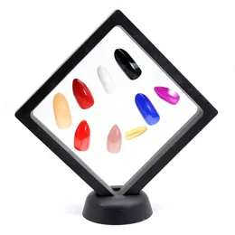 50PCS 3D Floating Nail Tips Display Stativhållare Bague Förpackningslåda med PET MEMBRANE smycken display show case