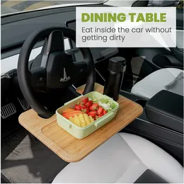 Bambusowy samochód kierownicy wspornik notebooka komputerowa tray stołowa stojak na obiad