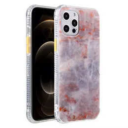 Colored Marble Cases for iPhone 13 Pro 12 mini 11 XS MAX XR X 8 7 Plus Soft TPU Hard PC Panel Samsung S21 Ultra A02S A22 A52 A72 A82 Phone Case