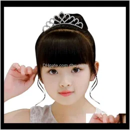 Tiaras Hair Jewelry Design Piękna błyszcząca kryształowa nowoczesna impreza Pageant Sier Plated Crown Headband Wedding Ps2966 ZJ
