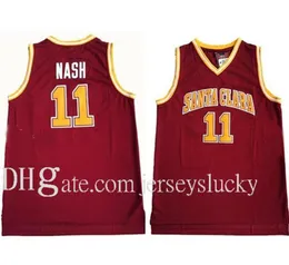 NCAA Steve Nash Santa Clara Bronchos College Basketball Jersey Mens 11 University Statched BasketBalljerseys Shirts