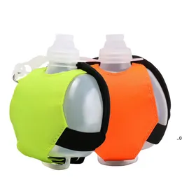 NewMini Water Bottles Wrist Kettle Silicone Portable Outdoor Cycling Sports Cup Fluorescent Running Gym Soft Hand-Held EWF7474