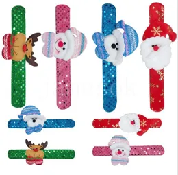 Christmas Clap Ring Armband Party Favor Santa Claus Snowman Elk Pat Circle Kids Toys DD843