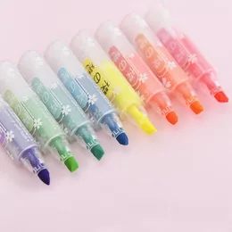 Highlighters 8 PCS Kawaii Highlighter Colorful Pastel Marker Pens For Office School Supplies