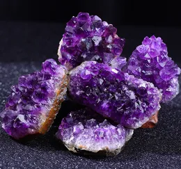 Cristallo di ametista naturale a grappolo di quarzo cristalli grezzi decorazione di pietra ornamento minerale di pietra viola Feng Shui minerale