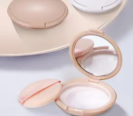 Portable Ultra-Thin Cosmetic Powder Case Box with Mirror Empty Loose Powders Jar Sifter Pink White Color SN3893