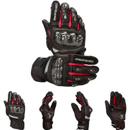 Motorcycle Carbon Fiber Protective Rider Gloves Goat Leather Gloves Motorcycle Anti-slip Touch Screen Gloves H1022