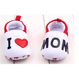 Baby shoes I Love Mom Newborn shoes baby wear 0 1 2 Year Infant Girl Boots Bebe First Walkers 11cm 12cm 13cm Boy Socks 210413