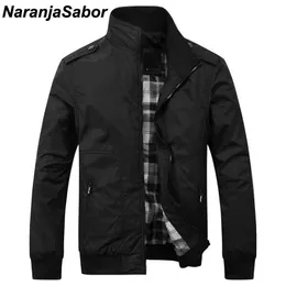 NaranjaSabor Spring Autumn New Men's Casual Jackets Fashion Male Solid Coats Slim Fit Military Jacket Branded Men Outwears 4XL X0621