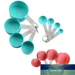 8st Multi Purpose Spoons / Cup Mätverktyg PP Bakning Tillbehör Rostfritt Stål / Plasthandtag Kök Gadgets Fabrikspris Expert Design Quality Senaste