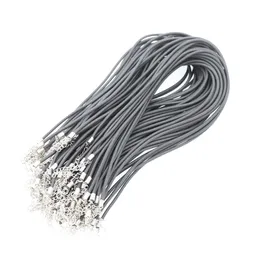 Svarta gummi halsbandsledningskedjor för hängsmycke halsband smycken gör hummer klo kedja smycken fynd komponenter 100pcs / parti 18 "+ 5cm dia 1,5 mm 3mm