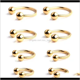 Rings & Studs Body Jewelry Drop Delivery 2021 Jforyou 14G Horseshoe Nipple Nose Eyebrow Helix Tragus Cartilage Septum Navel Belly Piercing Ri