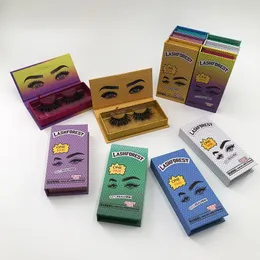 도매 25mm 3D 밍크 속눈썹 극적인 스트립 Lashes 사용자 정의 개인 라벨 Lashforest 포장 10pcs 속눈썹 자기 케이스