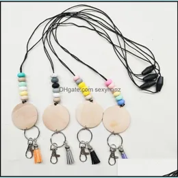 Collane con ciondolo Pendenti Gioielli Commercio all'ingrosso Personalizzato Sile Bead Matita Collana Disco vuoto Nappa Catena Mticolor Gwf12318 Drop Deliver