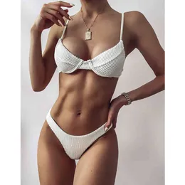 Sexy Underwire Bikini Push Up Swimsuit Female Swimwear Women Two Pieces Set Bathing Suits Summer Beach Wear Swim Lady 210521