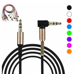 Universal 90 Degrees 3.5mm Auxiliary Audio Cables Slim and Soft AUX Cable for Iphone Speakers Headphone Mp3 4 PC Home Car Stereos