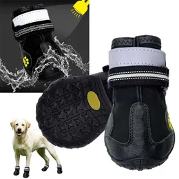 Reflective Dog Shoes Socks Winter Boots Footwear Rain Wear Non-Slip Anti Skid Pet for Medium Large s Pitbull 211027