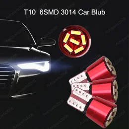 50 قطعة / الوحدة أبيض T10 W5W 3014 6SMD Canbus خطأ المصابيح LED مجانية لمصابيح التخليص سيارة القراءة الباب جذع ترخيص لوحة الأنوار 12 فولت