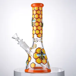 스트레이트 hoohahs 꿀벌 스타일 dab rig beaker bong 왁스 오일 rigs 무한대 폭포 봉수 파이프 흡연 도구