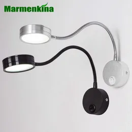 Marmenkina Lampy LED ze przełącznikiem 5W / 7W AC85-265V sypialnia sypialnia nocna odczyt Lekki Kierunek Regulowane oświetlenie wewnętrzne