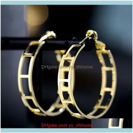 Hie Jewelrylarge Geometric Circle for Women Hollow Metal Metal Corean Fashion S925 Eessories Eassories Earring Womens Earrings Hoop D