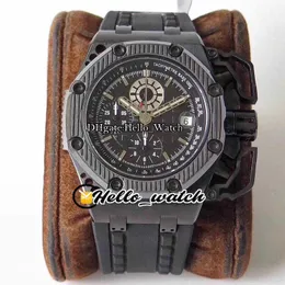 Saatler Erkekler Lüks Marka 44mm Survivor 26165io.00.A002CA.01 ETA A7750 Otomatik Chronograph Siyah Doku Arama Erkek İzle CNC 316L Çelik Kauçuk