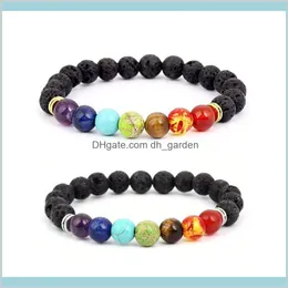 Drop Delivery 2021 Volcano Rock Beaded Bracelets Fashion Natural Charm Jewelry Punk 7 Color Stone Cuffs Bangles Turquoise Bracelet Siergold J