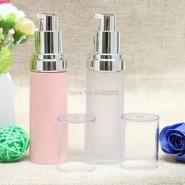 Flacone senz'aria per vuoto smerigliato / rosa da 30 ml Contenitori cosmetici vuoti Bottiglie per imballaggio in plastica per lozione 10 pezzi / lottoalta quantità