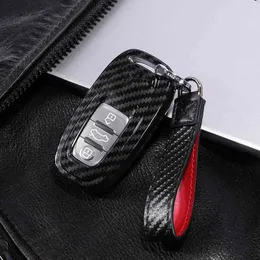 PC Carbon FOB Pełna pokrywa ochronna Key Case Case dla A4 S4 B7 B8 A6 A5 A7 A8 Q5 S5 S6 Q7 Auto Akcesoria Smart Key