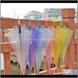 Household Sundries Home & Garden Drop Delivery 2021 Transparent Clear Evc Dance Performance Long Handle Umbrellas Beach Wedding Colorful Umbr