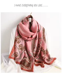 Novo sarja de sarja lenço de seda mulheres grandes xalwrap scarves quadrados moda feminina fashion hijab colorido luz de impressão e confortável protetor solar ao ar livre scarf lenço