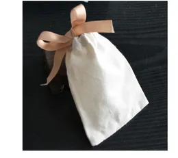 2021 Cotton Jewelry Gift Bags 8x10cm(3\"x4\") 9x12cm 10x15cm(4\"x6\") 13x17cm Eyelashes Makeup Sack Custom Logo Drawstring Pouches