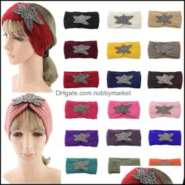 Headbands Hair Jewelry Women Knitted Winter Warm Crochet Head Wrap Wide Elastic Headband With Aessories Hairbands For Lady Drop Delivery 202