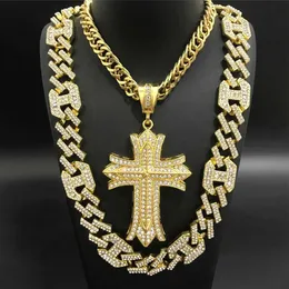 Hip Hop Men Gold Color Neckalce Masked Man Anti-terror Hood Neckalce Pendent Ice Out Cuban In Crystal Chain Hip Hop For Men H1022