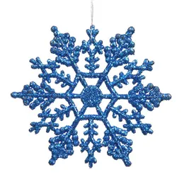 Dekorativa blommor kransar Julprydnader Snowflake Färgglada Glitter 4 "Plastklubb Paket med 12 inredning