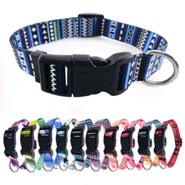 Luxury Designer Pet Cat Dog Collars Comfortable Colorful Adjustable Collar Fadeproof Sublimation Blanks Bohemian British Style 709 B3