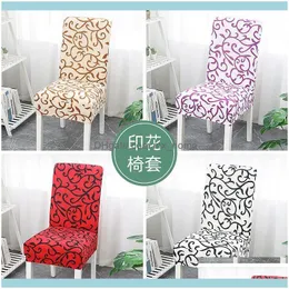 Chair Sashes Textiles Home & Gardenchair Ers Flower Printed Geometric Kitchen Spandex Elastic Stretch Decoration Dining Seat Cushion Anti-Di