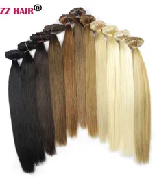 16-28 polegadas 7pcs conjunto 140g clipes em / em 100% brasileiro extensão de cabelo humano remy cabeça cheia