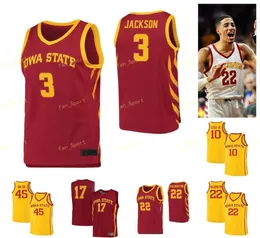 Maglia da basket NCAA College Iowa State Cyclones 0 Zion Griffin 11 Prentiss Nixon 12 Michael su 13 Javan Johnson Custom Ed