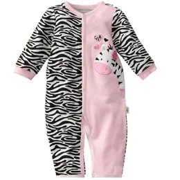 Zebra Baby Rompers Baby Girls WestingボディスーツワンピースロンパーBEBEジャンプスーツ新生RoupaBebes Infantil月Pajamas 210413