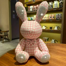 Słodkie Diamentowe Inkrustowane Królik Pluszowe Zabawki 38 CM Bunny DIY Doll Ornament Kreatywny Prezenty towarzyszą świąteczne zabawki urodzinowe dla dzieci H1025